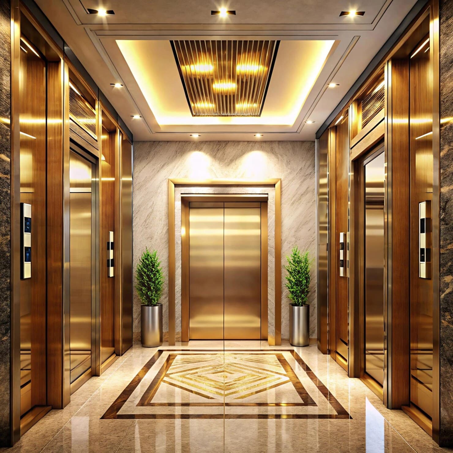 Modern commercial building elevator system in Chennai